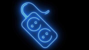 electrical terminal icon with a glowing neon effect video