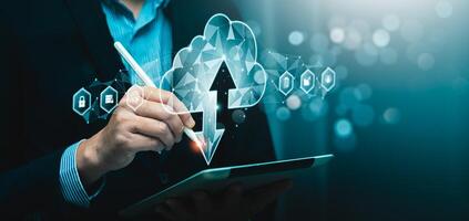 Streamlined Digital Cloud Data Management and Advanced Networking Solutions provide efficient, secure data handling across global enterprises. This robust system ensures seamless data integration photo