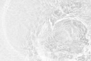 Blue water with ripples on the surface. Defocus blurred transparent blue colored clear calm water surface texture with splashes and bubbles. Water waves with shining pattern texture background. photo