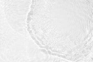 Blue water with ripples on the surface. Defocus blurred transparent blue colored clear calm water surface texture with splashes and bubbles. Water waves with shining pattern texture background. photo