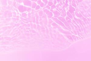Blue water with ripples on the surface. Defocus blurred transparent blue colored clear calm water surface texture with splashes and bubbles. Water waves with shining pattern texture background. photo