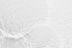 Blue water with ripples on the surface. Defocus blurred transparent blue colored clear calm water surface texture with splashes and bubbles. Water waves with shining pattern texture background. photo