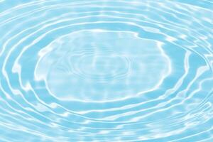 Bluewater waves on the surface ripples blurred. Defocus blurred transparent blue colored clear calm water surface texture with splash and bubbles. Water waves with shining pattern texture background. photo