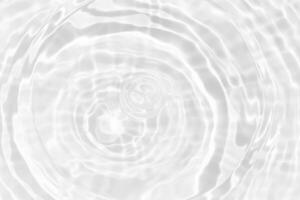 Blue water with ripples on the surface. Defocus blurred transparent blue colored clear calm water surface texture with splashes and bubbles. Water waves with shining pattern texture background. photo