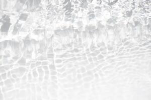 Bluewater waves on the surface ripples blurred. Defocus blurred transparent blue colored clear calm water surface texture with splash and bubbles. Water waves with shining pattern texture background. photo