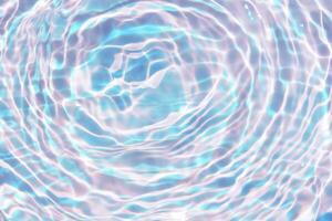 Bluewater waves on the surface ripples blurred. Defocus blurred transparent blue colored clear calm water surface texture with splash and bubbles. Water waves with shining pattern texture background. photo