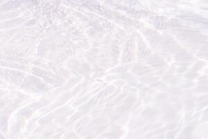 Bluewater waves on the surface ripples blurred. Defocus blurred transparent blue colored clear calm water surface texture with splash and bubbles. Water waves with shining pattern texture background. photo