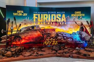 BANGKOK, THAILAND, 10 May 2024 - A beautiful standee of a movie called Furiosa A Mad Max Saga display at the cinema to promote the movie photo