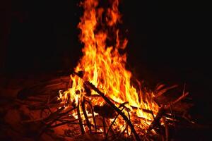 NNight Scene with Bonfire on the Sand photo