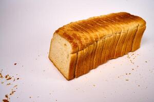 organic toast bread on white isolated background photo
