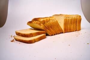 organic toast bread on white isolated background photo
