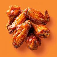 Closeup of Glazed Chicken Wings photo