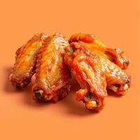 Close-up of Delicious Glazed Chicken Wings photo
