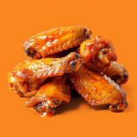 Close-up of a Pile of Glazed Chicken Wings photo
