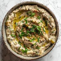 Homemade White Bean Dip with Parsley and Olive Oil photo