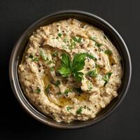 Creamy Baba Ganoush with Parsley and Olive Oil photo