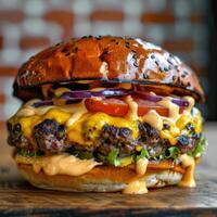 Juicy Cheeseburger with Toppings photo