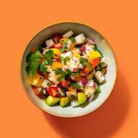 Fresh and Vibrant Shrimp Ceviche with Cilantro and Avocado photo