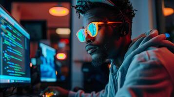 Focused Software Developer at Work photo