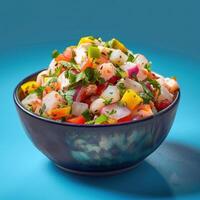 A Colorful Bowl of Peruvian Ceviche photo
