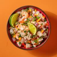 Shrimp Ceviche with Lime and Onion photo