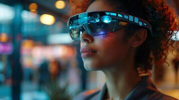 Futuristic Vision with Smart Glasses photo