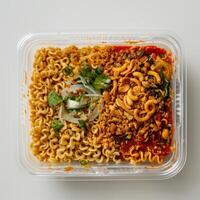 Noodles in a Plastic Container photo