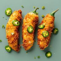 Crispy Fried Jalapeno Poppers with Cheese Sauce photo