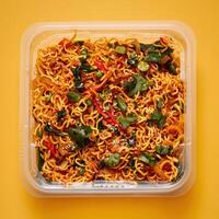 Delicious Noodles With Vegetables and Spices photo