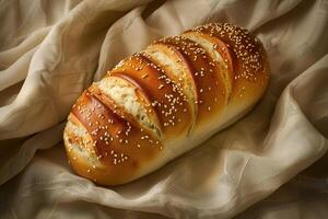 A Freshly Baked Loaf of Sesame Bread photo