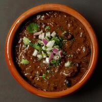 Black Bean Soup with Onions and Cilantro photo