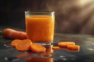 Carrot Juice with Fresh Carrot Slices photo