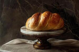 A Loaf of Bread on a Marble Pedestal photo