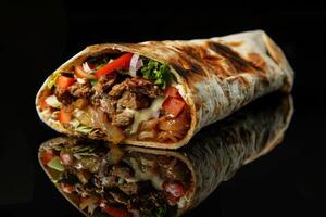 Delicious Middle Eastern Kebab Wrap photo