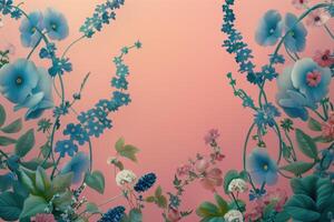 A Pink and Teal Floral Arrangement photo