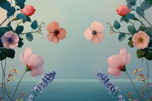 A Floral Symphony Above a Serene Sea photo