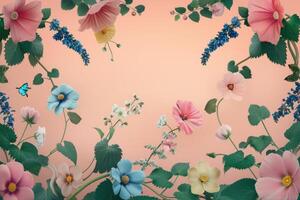 Floral Arrangement with Butterfly and Pastel Tones photo