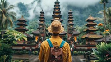 Traveler at an Exotic Temple photo