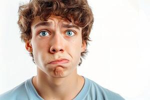 Young Man with a Confused Expression photo