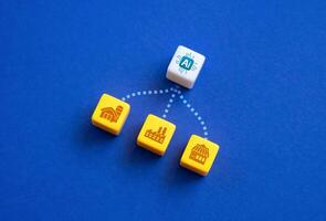 Introduction of artificial intelligence into industry, business and agriculture. Improving enterprise efficiency, reducing costs and automation. Improving competitiveness. photo