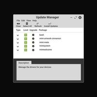 Modern update manager application in green color. vector