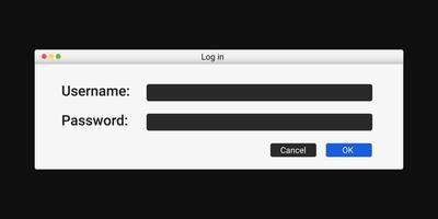 Modern registration window on screen. Password panel for sign up. vector
