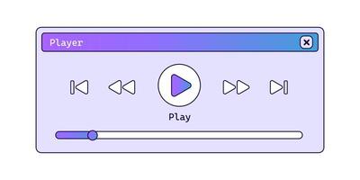 Old music player with gradient in retro style. vector