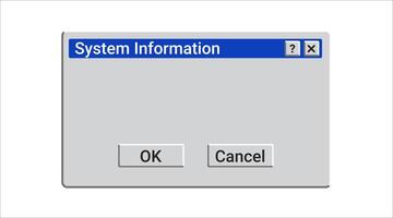 System information message in retro style. vector