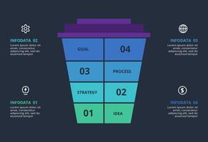 Creative concept for infographic with 4 steps, options, parts or processes. Business data visualization. vector
