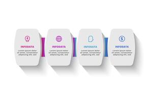 Creative concept for infographic with 4 steps, options, parts or processes. Business data visualization. vector