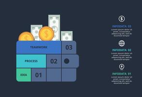 Creative concept for infographic with 3 steps, options, parts or processes. Business data visualization. vector
