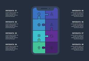 Creative concept for infographic with 8 steps, options, parts or processes. Business data visualization. vector
