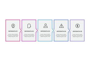 Creative concept for infographic with 5 steps, options, parts or processes. Business data visualization. vector