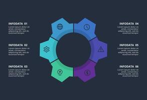 Creative concept for infographic with 6 steps, options, parts or processes. Business data visualization. vector